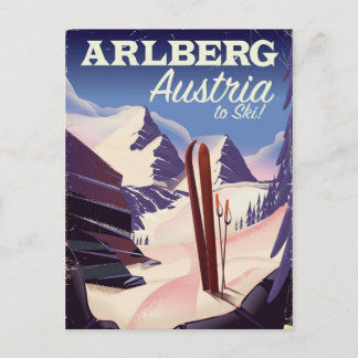 Postal Afiche de viaje de esquí de Arlberg Austria