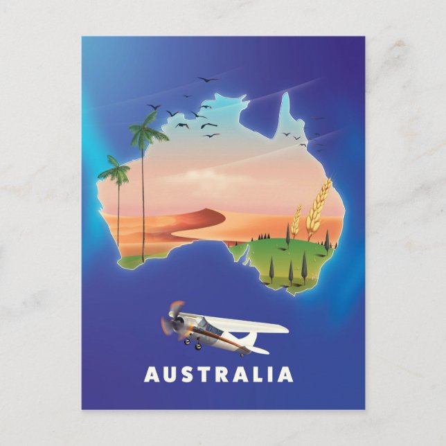 Postal Afiche de viaje de feriado de Australia (Anverso)