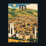 Postal Afiche de viaje de Fes Morocco<br><div class="desc">Afiche de viaje de Fes Morocco</div>
