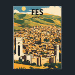 Postal Afiche de viaje de Fes Morocco<br><div class="desc">Afiche de viaje de Fes Morocco</div>