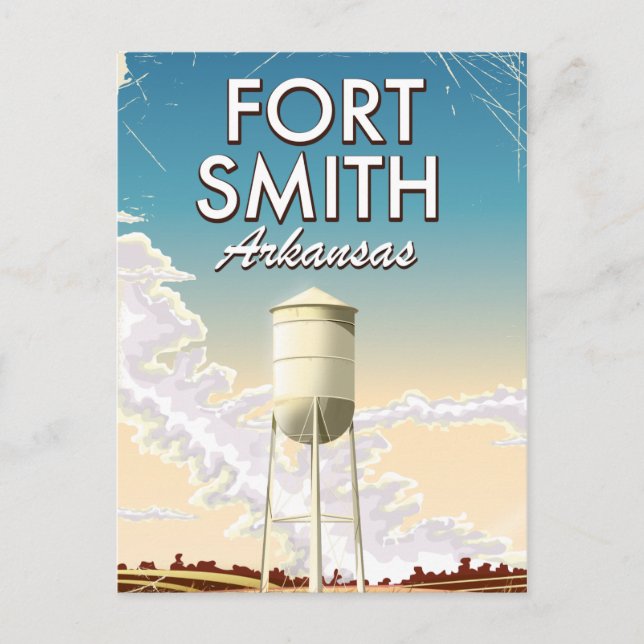 Postal Afiche de viaje de Fort Smith Arkansas (Anverso)