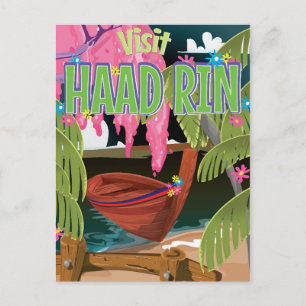 Postal Afiche de viaje de Haad Rin Tailandia