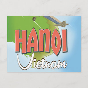 Postal Afiche de viaje de Hanoi Vietnam