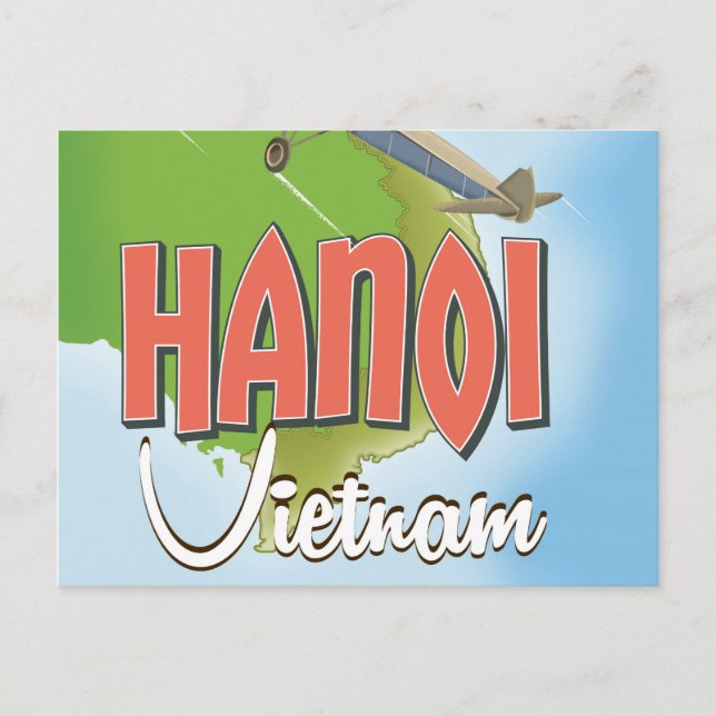 Postal Afiche de viaje de Hanoi Vietnam (Anverso)