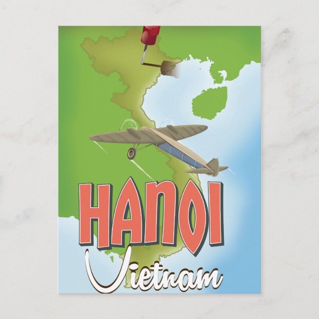 Postal Afiche de viaje de Hanoi Vietnam (Anverso)