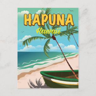 Postal Afiche de viaje de Hapuna Hawaii