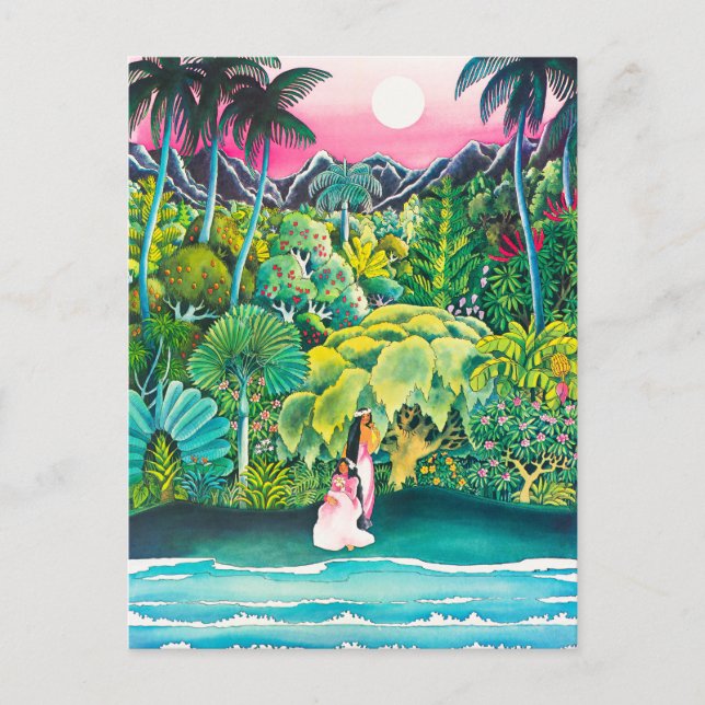 Postal Afiche de Viaje de Hawái (Anverso)