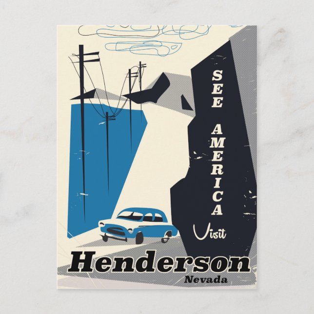 Postal Afiche de viaje de Henderson Nevada USA (Anverso)