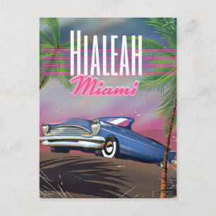 Postal Afiche de viaje de Hialeah Florida USA 80s