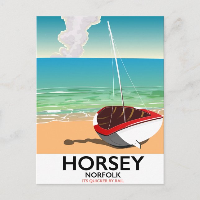 Postal Afiche de viaje de Horsey Norfolk Beach (Anverso)