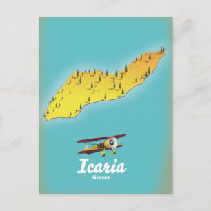 Postal Afiche de viaje de Icasia Grecia.