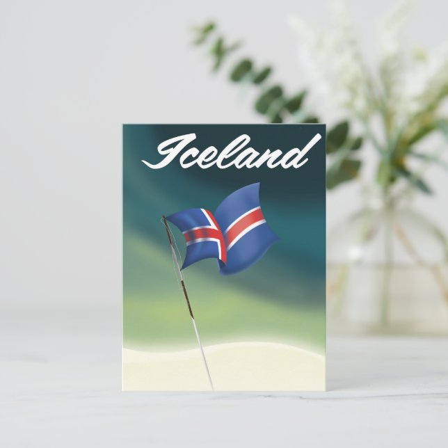 Postal Afiche de viaje de Islandia (Anverso de pie)