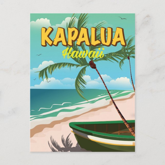 Postal Afiche de viaje de Kapalua Hawaii (Anverso)