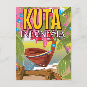 Postal Afiche de viaje de Kuta Indonesia