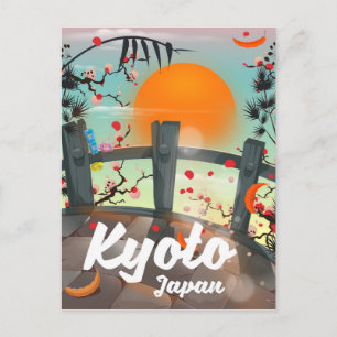 Postal Afiche de viaje de Kyoto Japón