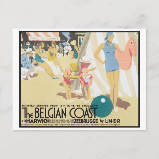 Postal Afiche de viaje de la costa belga
