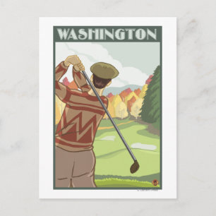 Postal Afiche de viaje de la época de los viajes en Washi