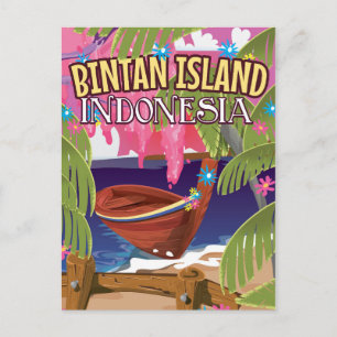 Postal Afiche de viaje de la isla Bintan Indonesia