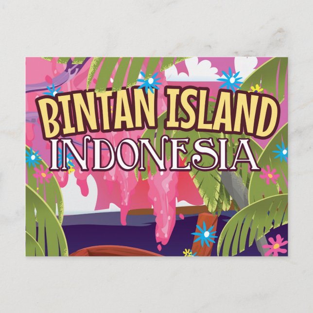 Postal Afiche de viaje de la isla Bintan Indonesia (Anverso)