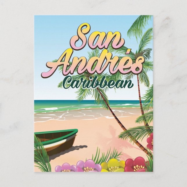 Postal Afiche de viaje de la isla de San Andrés (Anverso)
