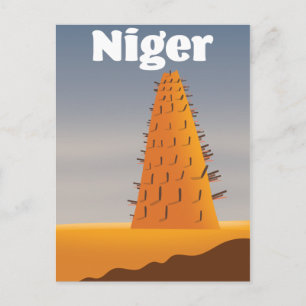 Postal Afiche de viaje de la Mezquita Níger Agadez