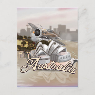 Postal Afiche de viaje de la mosca de la intriga a Austra