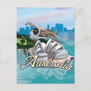 Postal Afiche de viaje de la mosca de la intriga a Austra