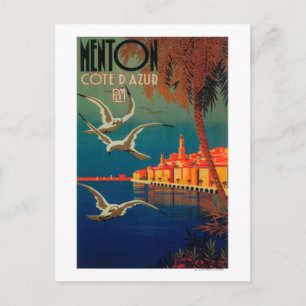 Postal Afiche de viaje de la Riviera Francesa # 1