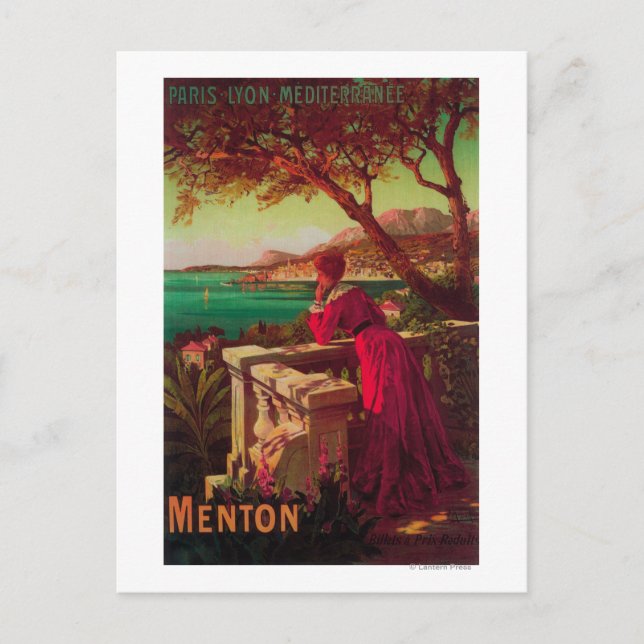 Postal Afiche de viaje de la Riviera Francesa # 2 (Anverso)