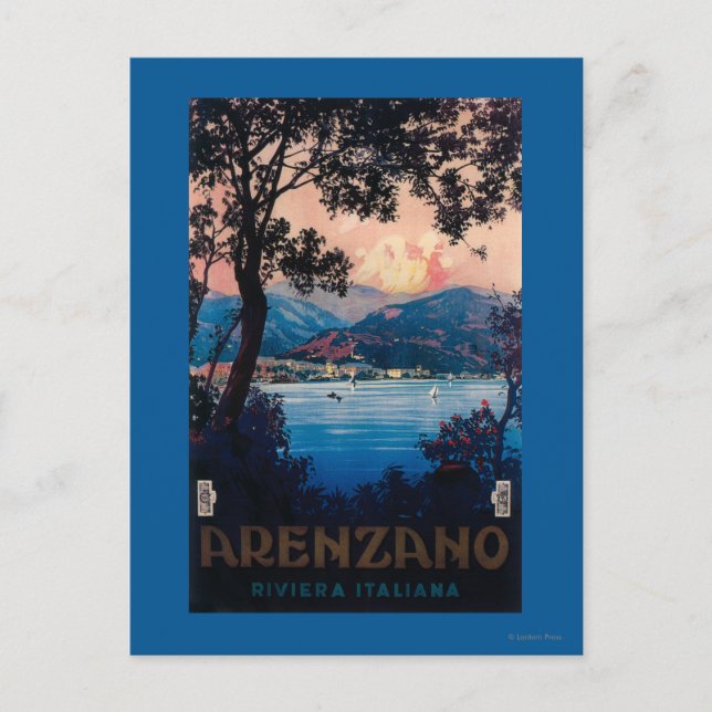 Postal Afiche de viaje de la Riviera italiana (Anverso)