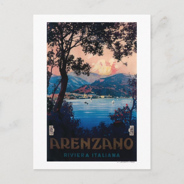 Postal Afiche de viaje de la Riviera italiana (Anverso)