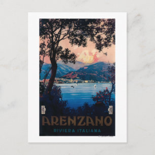 Postal Afiche de viaje de la Riviera italiana