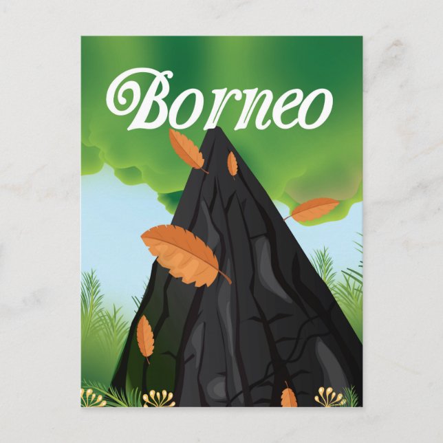 Postal Afiche de viaje de la selva tropical de Borneo (Anverso)