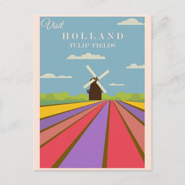 Postal Afiche de viaje de la visita de cosecha a Holland  (Anverso)