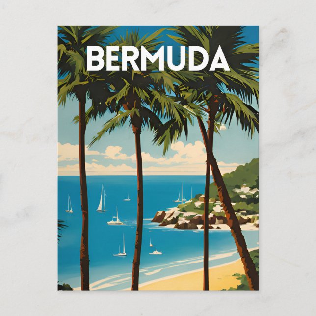 Postal Afiche de viaje de las Bermudas (Anverso)
