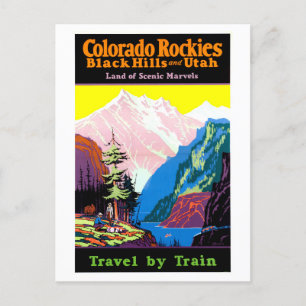 Postal Afiche de Viaje de las Rockies de Colorado