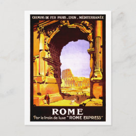 Postal Afiche de viaje de las ruinas antiguas de Roma Ita