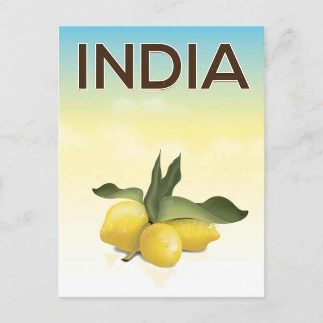 Postal Afiche de viaje de limón de la India (Anverso)