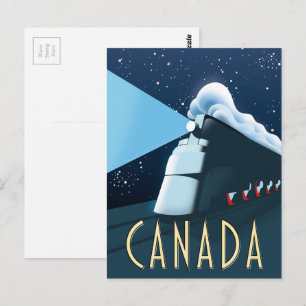 Postal Afiche de viaje de locomotoras de Canadá