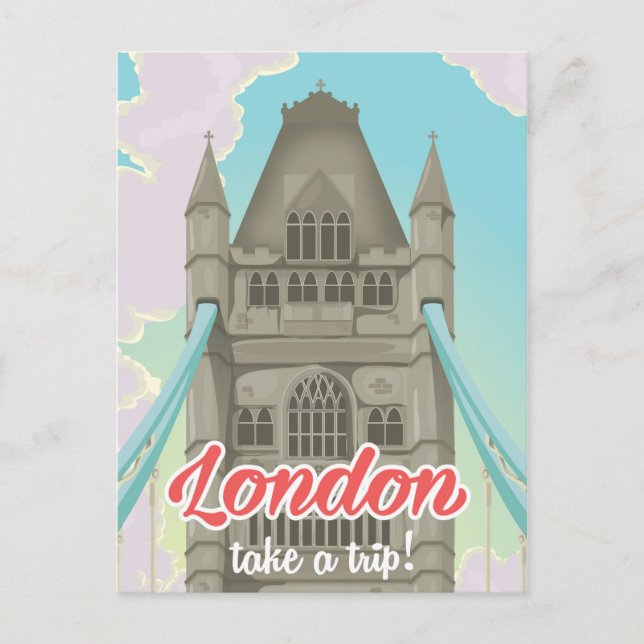 Postal Afiche de viaje de London Tower Bridge (Anverso)