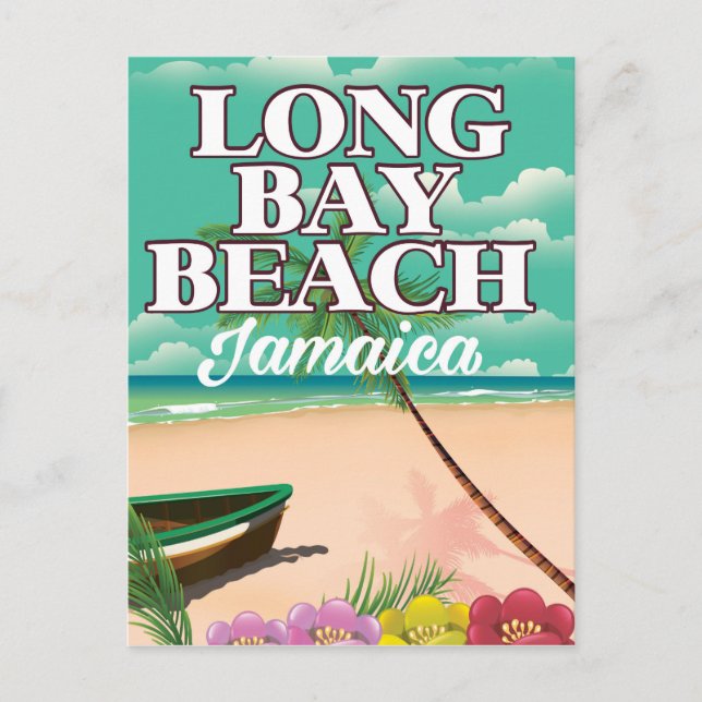 Postal Afiche de viaje de Long bay beach Jamaica (Anverso)