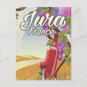 Postal Afiche de viaje de los viñedos de Jura France