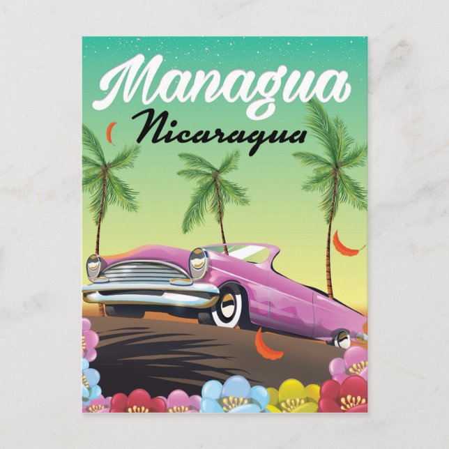 Postal Afiche de viaje de Managua - Nicaragua (Anverso)