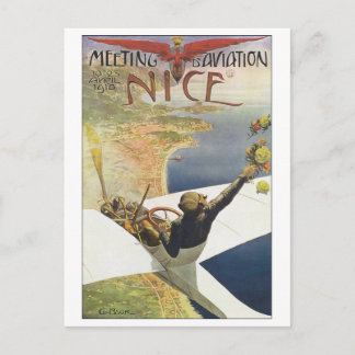Postal Afiche de viaje de Meeting Aviation Nice