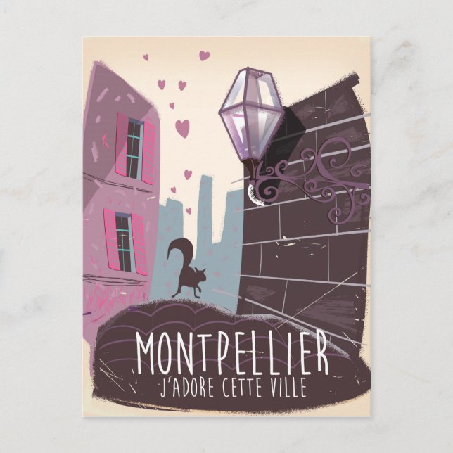 Postal Afiche de viaje de Montpellier France (Anverso)