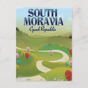 Postal afiche de viaje de moravia meridional República Ch