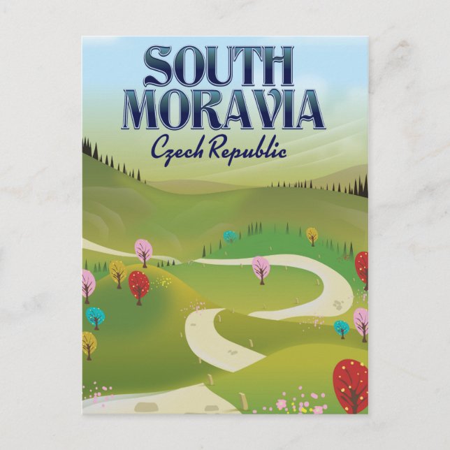 Postal afiche de viaje de moravia meridional República Ch (Anverso)