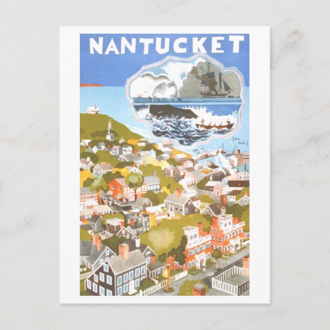 Postal Afiche de Viaje de Nantucket (Anverso)