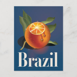 Postal Afiche de viaje de Naranjas de Brasil
