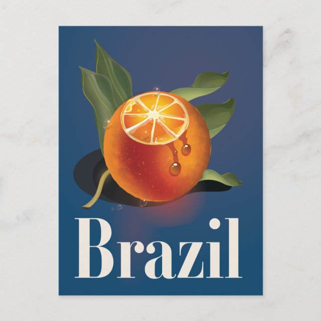 Postal Afiche de viaje de Naranjas de Brasil (Anverso)